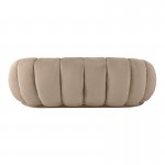 Καναπές Embrace pakoworld βελούδο σε μπεζ απόχρωση 180x105x65εκ