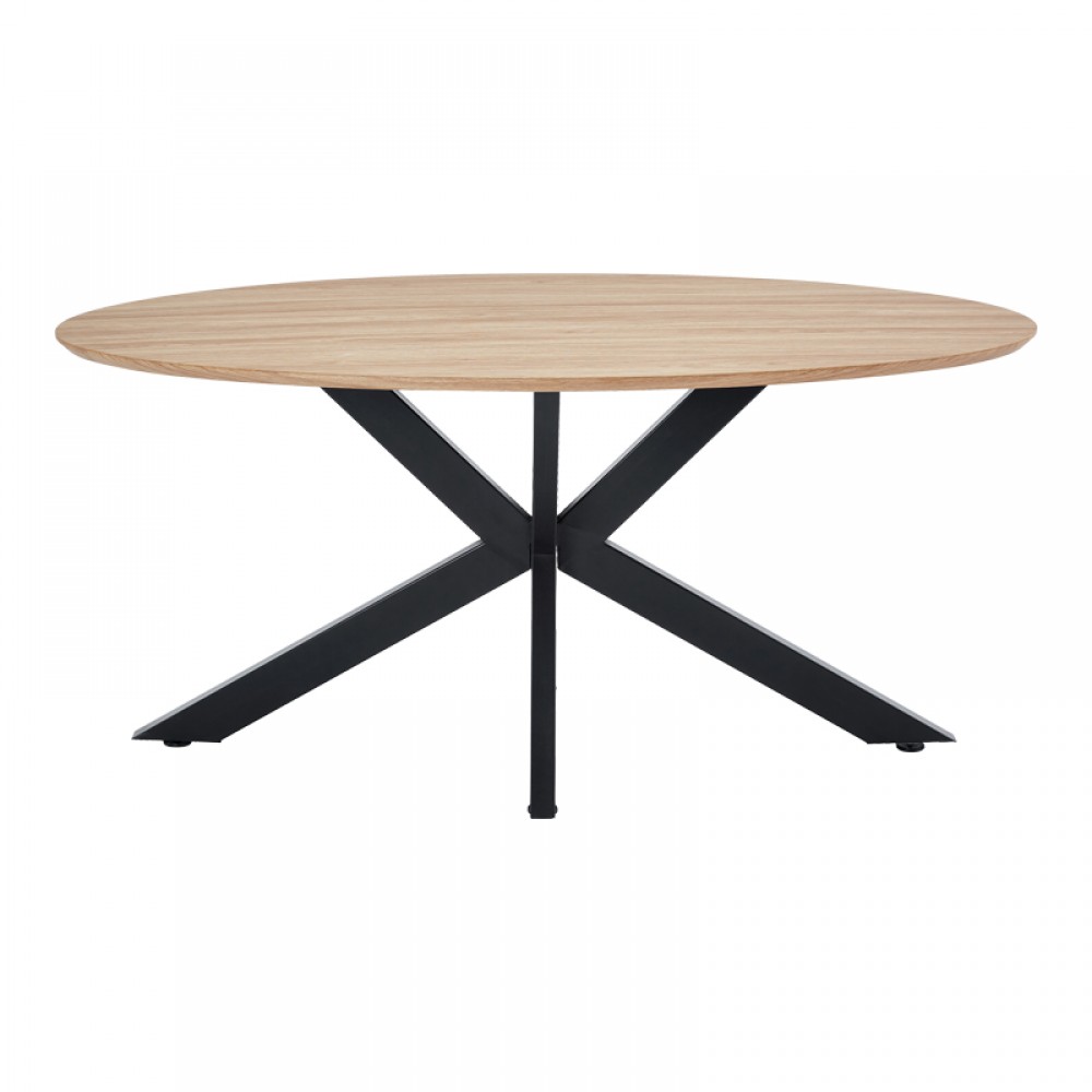 Τραπέζι Makrey pakoworld sonoma mdf- μαύρα μεταλλικά πόδια 160x90x75εκ