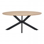 Τραπέζι Makrey pakoworld sonoma mdf- μαύρα μεταλλικά πόδια 160x90x75εκ