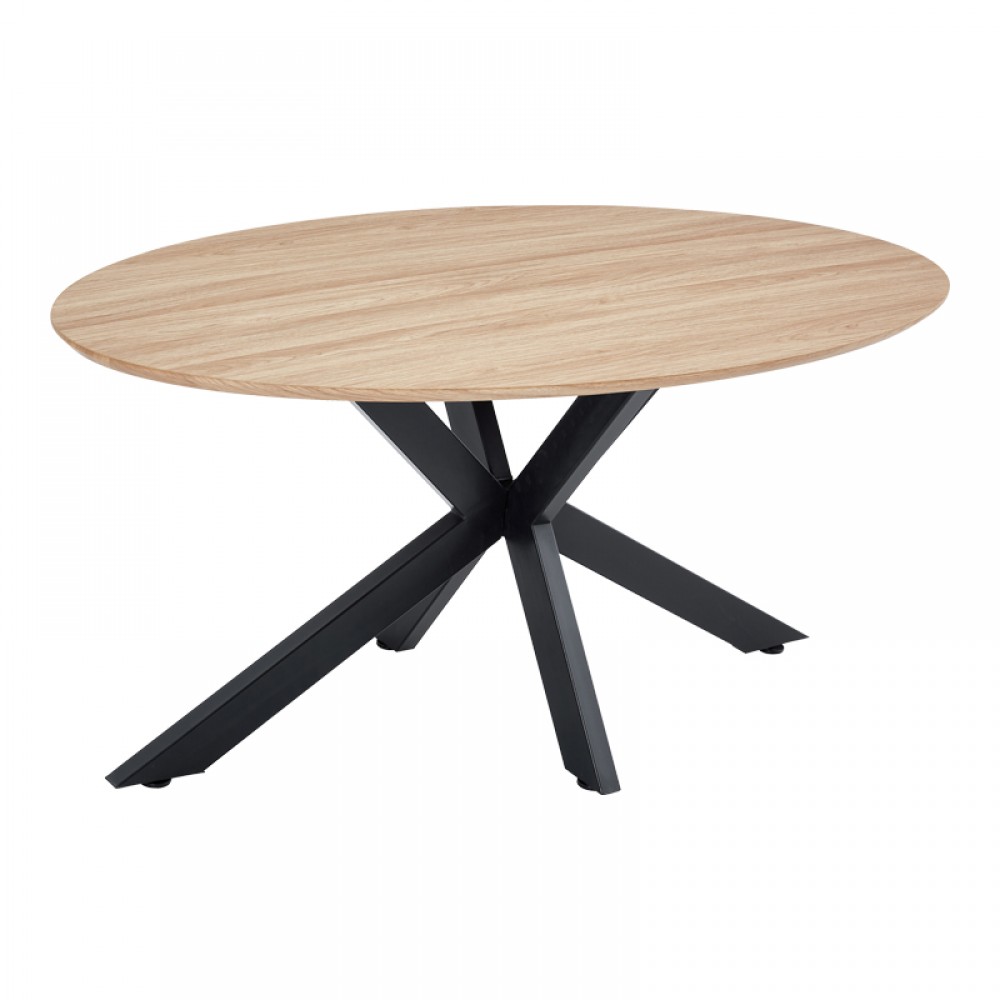 Τραπέζι Makrey pakoworld sonoma mdf- μαύρα μεταλλικά πόδια 160x90x75εκ