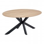 Τραπέζι Makrey pakoworld sonoma mdf- μαύρα μεταλλικά πόδια 160x90x75εκ