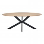 Τραπέζι Makrey pakoworld sonoma mdf- μαύρα μεταλλικά πόδια 180x90x75εκ