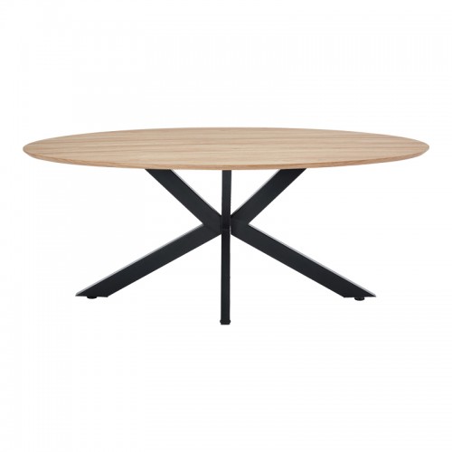 Τραπέζι Makrey pakoworld sonoma mdf- μαύρα μεταλλικά πόδια 180x90x75εκ