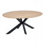 Τραπέζι Makrey pakoworld sonoma mdf- μαύρα μεταλλικά πόδια 180x90x75εκ