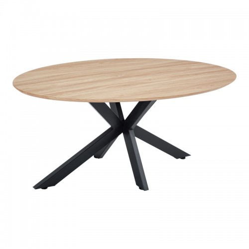 Τραπέζι Makrey pakoworld sonoma mdf- μαύρα μεταλλικά πόδια 180x90x75εκ