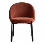 Καρέκλα Denna pakoworld ύφασμα terracotta-μαύρα μεταλλικά πόδια 52x60x85εκ