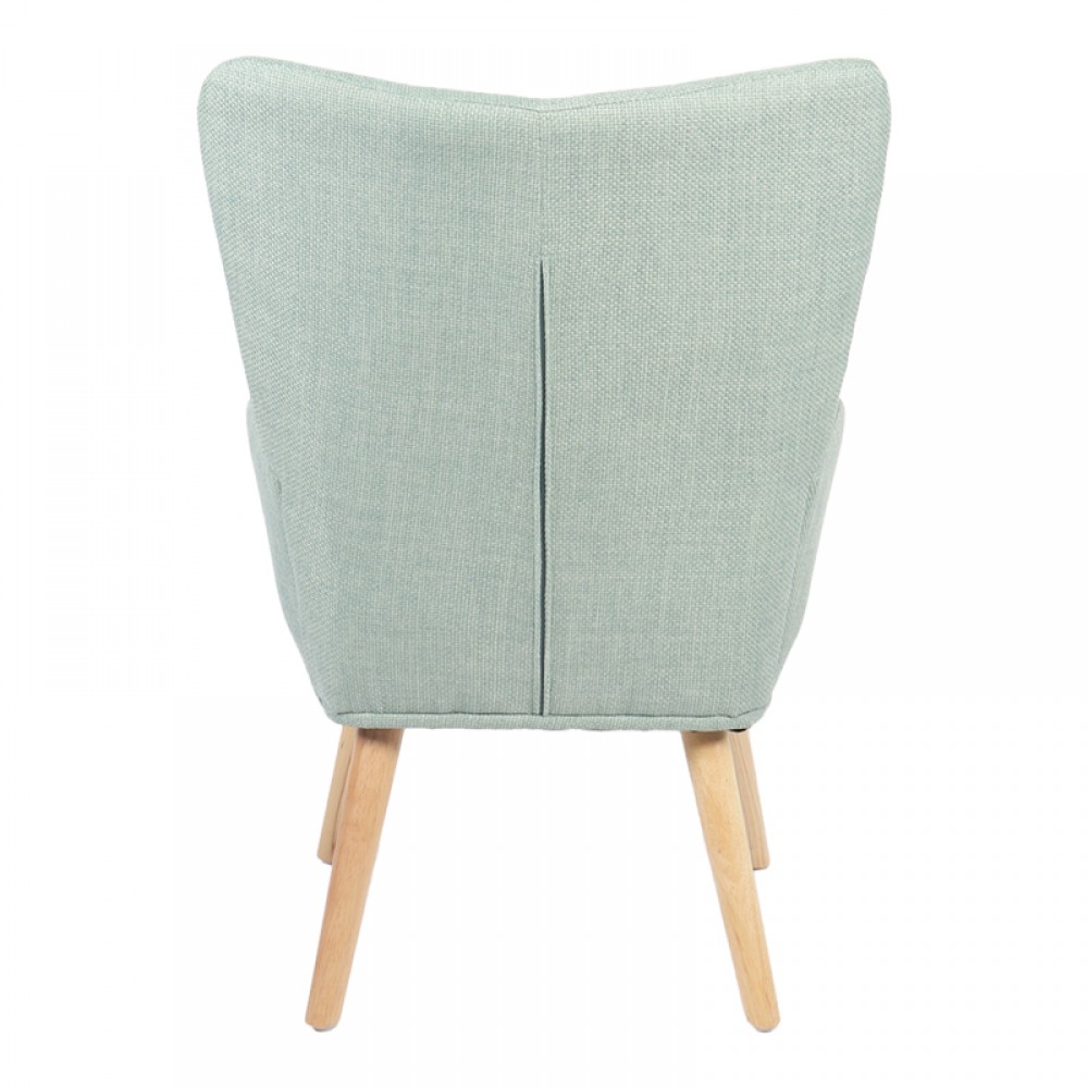 Πολυθρόνα-μπερζέρα Gerlina pakoworld μέντα ύφασμα με πόδι σε φυσική απόχρωση 71x64x94εκ