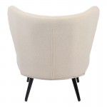 Πολυθρόνα Nagreta pakoworld κρεμ ύφασμα με μεταλλικό πόδι σε μαύρη απόχρωση 77x73x74εκ