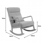 Κουνιστή πολυθρόνα Edeldy pakoworld κρεμ ύφασμα με πόδι σε φυσική απόχρωση 102x66x99εκ