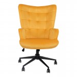 Καρέκλα γραφείου διευθυντή Lobima pakoworld περιστρεφόμενη κίτρινο βελούδο 71x68x104εκ