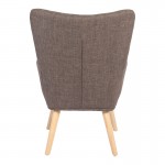 Πολυθρόνα-μπερζέρα Gerlina pakoworld καφέ ύφασμα με πόδι σε φυσική απόχρωση 71x64x94εκ