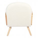 Πολυθρόνα Stedy pakoworld λευκό μπουκλέ ύφασμα με πόδι σε φυσική απόχρωση 78x64x82εκ