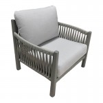 Σαλόνι εξωτερικού χώρου Feralda pakoworld μπεζ αλουμίνιο-rope με ύφασμα σε απόχρωση ανοιχτό γκρι