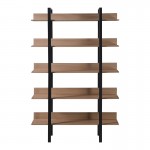 Βιβλιοθήκη Boderta pakoworld σε sonoma-μαύρη απόχρωση 120x30x190εκ