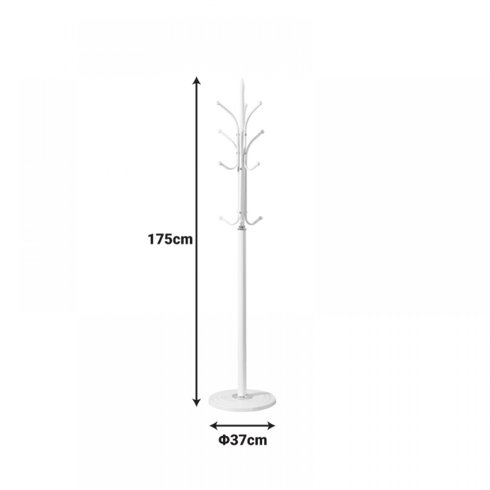 Καλόγερος Keleste pakoworld μέταλλο σε λευκή απόχρωση Φ37x175εκ