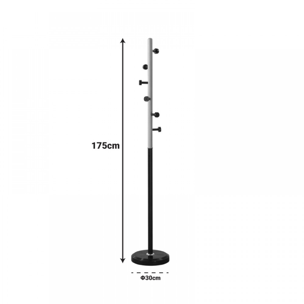 Καλόγερος Sinem pakoworld μέταλλο σε μαύρη-φυσική απόχρωση Φ30x175εκ