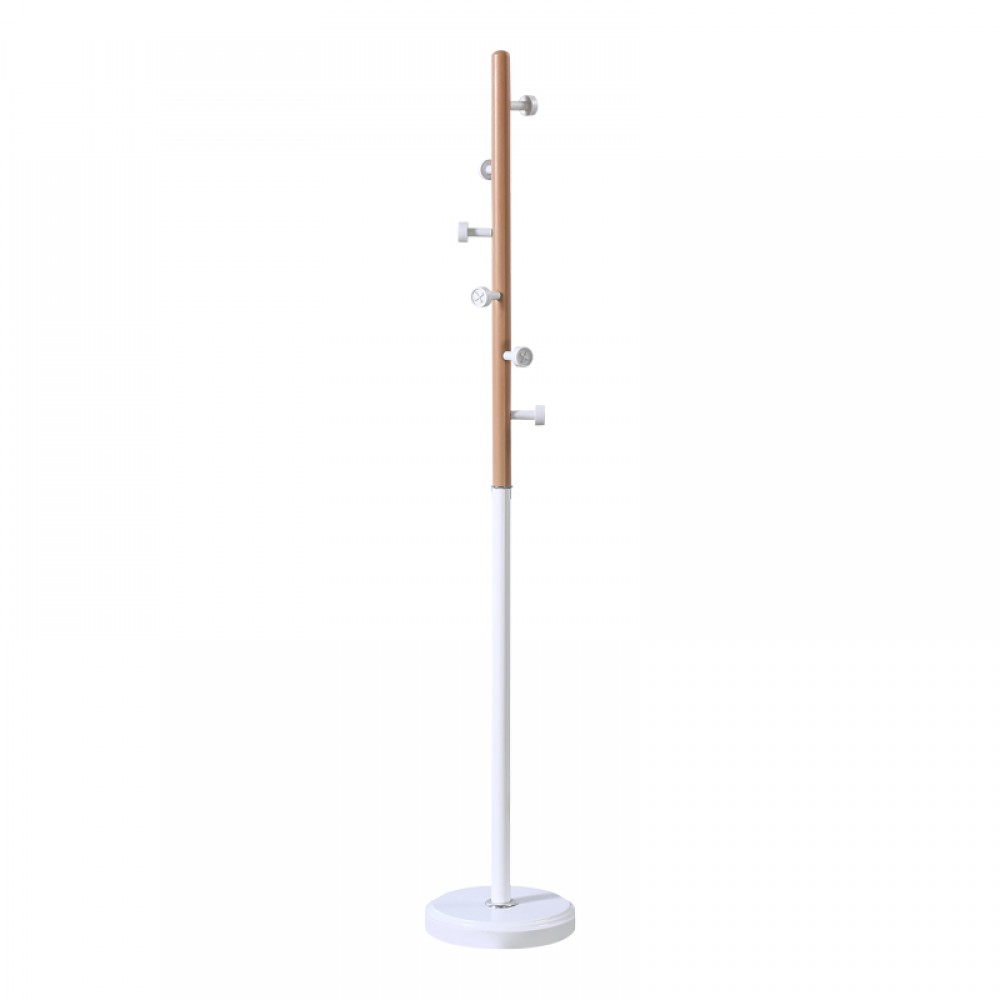 Καλόγερος Sinem pakoworld μέταλλο σε λευκή-φυσική απόχρωση Φ30x175εκ