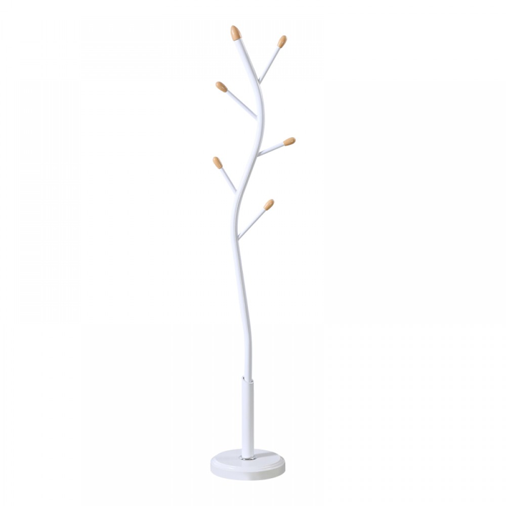 Καλόγερος Portu pakoworld μέταλλο σε λευκή-φυσική απόχρωση Φ30x170εκ