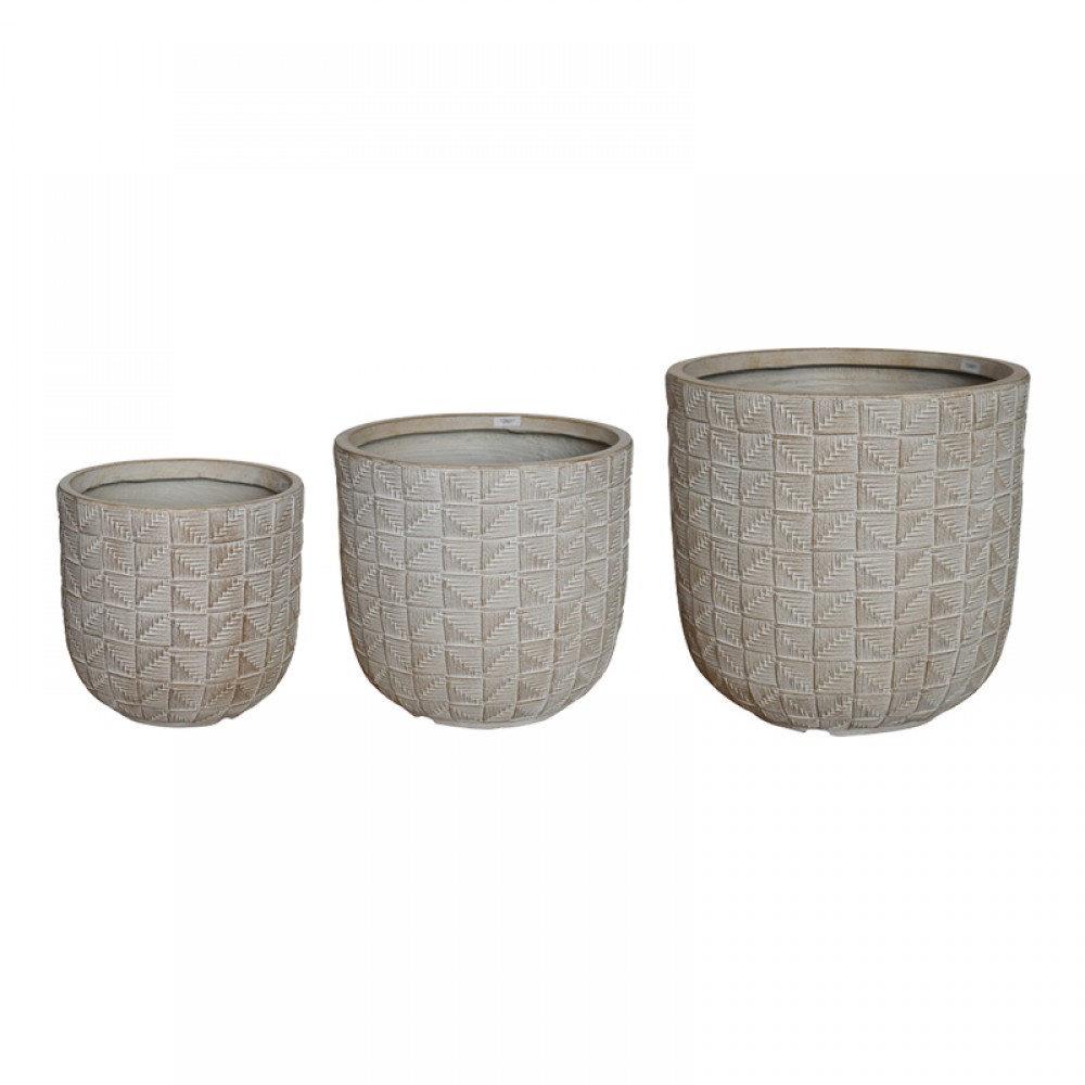 Κασπώ Kallena pakoworld σετ 3τεμ κεραμικό σε γκρι-μπεζ απόχρωση