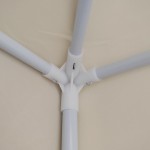 Κιόσκι Gazebo pakoworld μεταλλικός σκελετός - ύφασμα μπεζ 3x3m