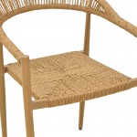 Πολυθρόνα Rayana pakoworld στοιβαζόμενη αλουμίνιο - pe rattan σε φυσική απόχρωση 56x61,5x77,5εκ