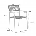 Πολυθρόνα Castal pakoworld στοιβαζόμενη μέταλλο σε μαύρο -pe σχοινί σε φυσική απόχρωση 53x59x84εκ