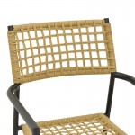 Πολυθρόνα Castal pakoworld στοιβαζόμενη μέταλλο σε μαύρο -pe σχοινί σε φυσική απόχρωση 53x59x84εκ