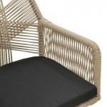 Πολυθρόνα Andros pakoworld αλουμίνιο σε μαύρη- pe σχοινί μπεζ 57x61x84,5εκ
