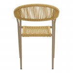 Πολυθρόνα Ammos pakoworld στοιβαζόμενη αλουμίνιο μόκα-pe σχοινί σε φυσική απόχρωση 56x61,5x82εκ