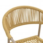 Πολυθρόνα Ammos pakoworld στοιβαζόμενη αλουμίνιο μόκα-pe σχοινί σε φυσική απόχρωση 56x61,5x82εκ