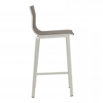 Σκαμπό μπαρ Melina pakoworld στοιβαζόμενη αλουμίνιο σε λευκή- textline σε γκρι απόχρωση 57x52,5x106,5εκ