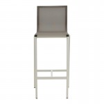 Σκαμπό μπαρ Melina pakoworld στοιβαζόμενη αλουμίνιο σε λευκή- textline σε γκρι απόχρωση 57x52,5x106,5εκ