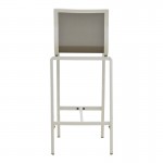 Σκαμπό μπαρ Melina pakoworld στοιβαζόμενη αλουμίνιο σε λευκή- textline σε γκρι απόχρωση 57x52,5x106,5εκ