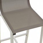 Σκαμπό μπαρ Melina pakoworld στοιβαζόμενη αλουμίνιο σε λευκή- textline σε γκρι απόχρωση 57x52,5x106,5εκ