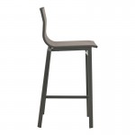 Σκαμπό μπαρ Melina pakoworld στοιβαζόμενη αλουμίνιο σε ανθρακί- textline σε γκρι απόχρωση 57x52,5x106,5εκ