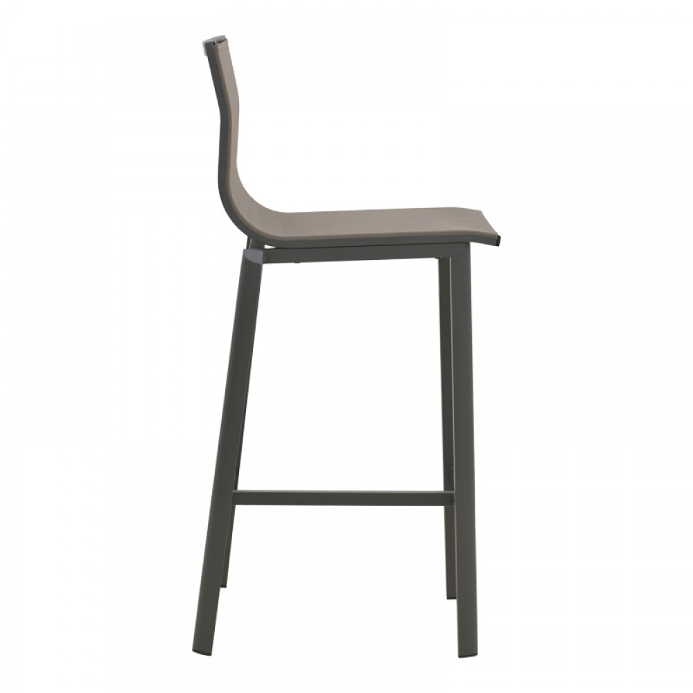 Σκαμπό μπαρ Melina pakoworld στοιβαζόμενη αλουμίνιο σε ανθρακί- textline σε γκρι απόχρωση 57x52,5x106,5εκ