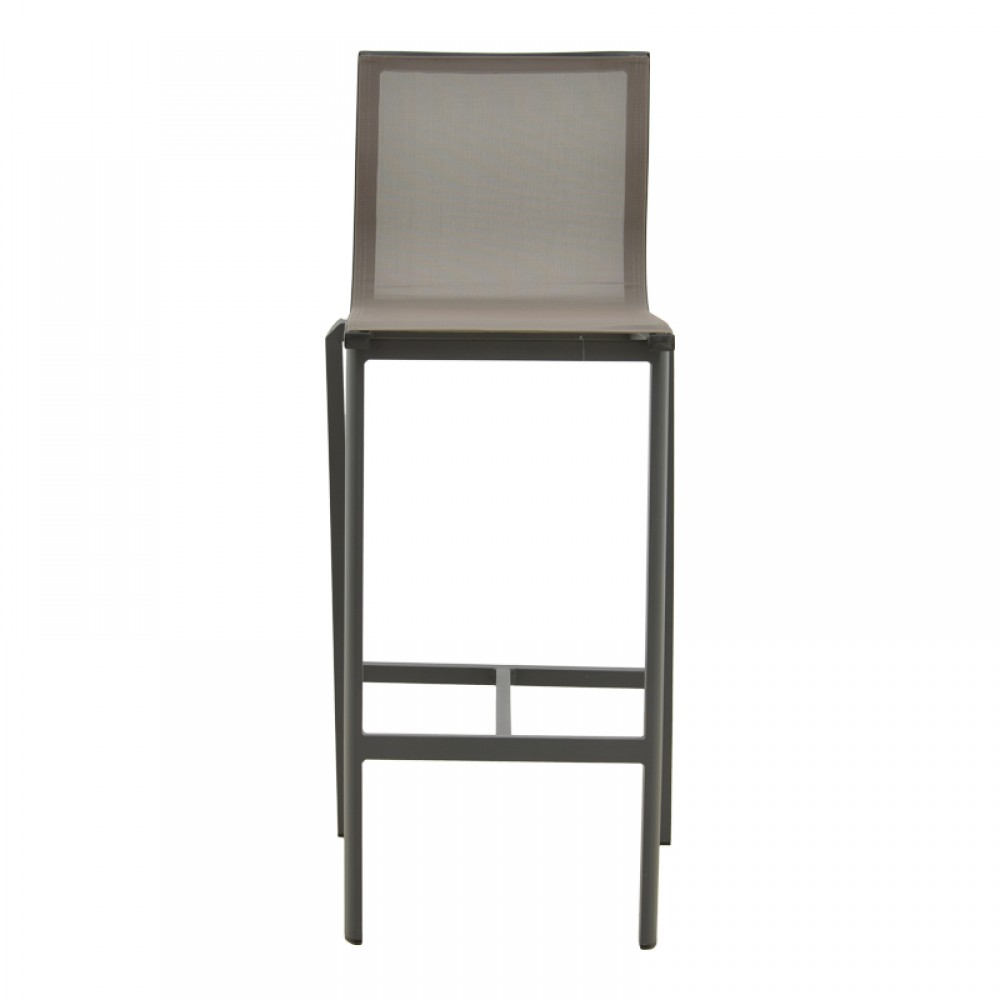 Σκαμπό μπαρ Melina pakoworld στοιβαζόμενη αλουμίνιο σε ανθρακί- textline σε γκρι απόχρωση 57x52,5x106,5εκ