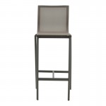 Σκαμπό μπαρ Melina pakoworld στοιβαζόμενη αλουμίνιο σε ανθρακί- textline σε γκρι απόχρωση 57x52,5x106,5εκ