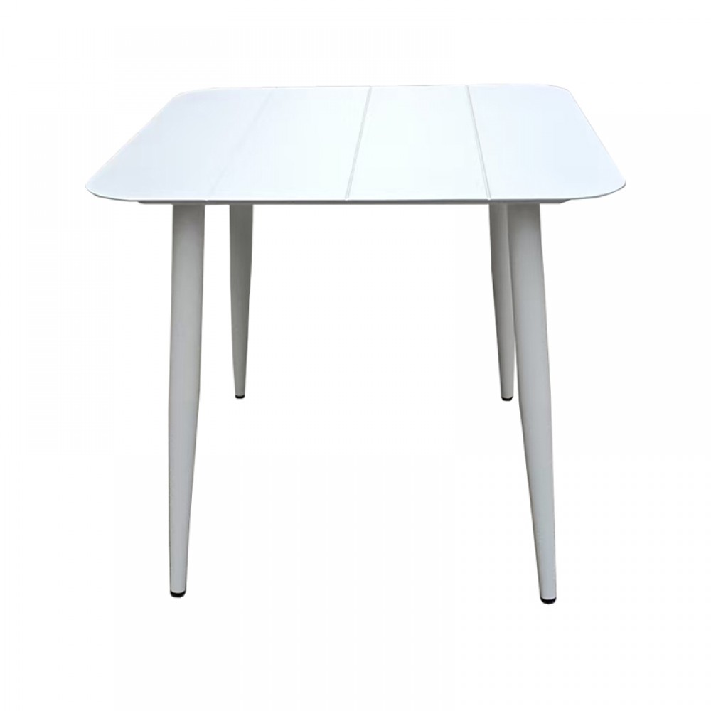 Τραπέζι Vista pakoworld αλουμίνιο σε λευκή απόχρωση 80x80x72εκ