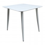 Τραπέζι Vista pakoworld αλουμίνιο σε λευκή απόχρωση 80x80x72εκ