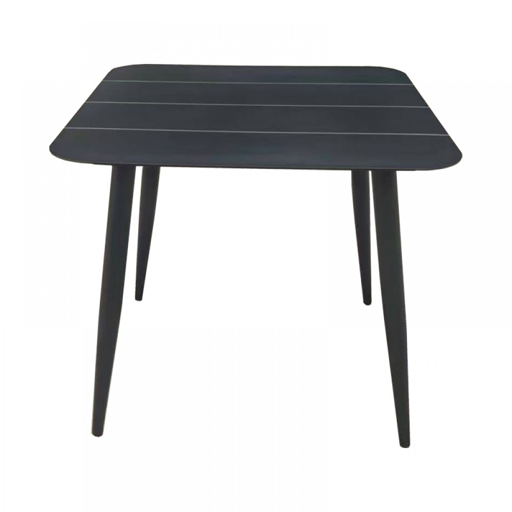 Τραπέζι Vista pakoworld αλουμίνιο σε ανθρακί απόχρωση 80x80x72εκ