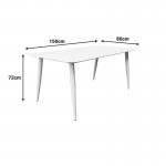 Τραπέζι Vista pakoworld σαμπανί αλουμίνιο 150x80x72εκ