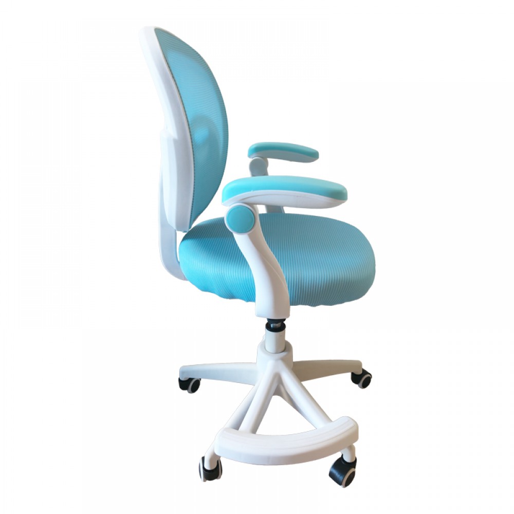 Καρέκλα γραφείου παδική Bernu pakoworld ύφασμα mesh σε σιελ απόχρωση 47x56x80-90εκ