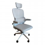 Καρέκλα γραφείου Recko pakoworld ύφασμα mesh σε γκρι απόχρωση 56x62x116-125εκ