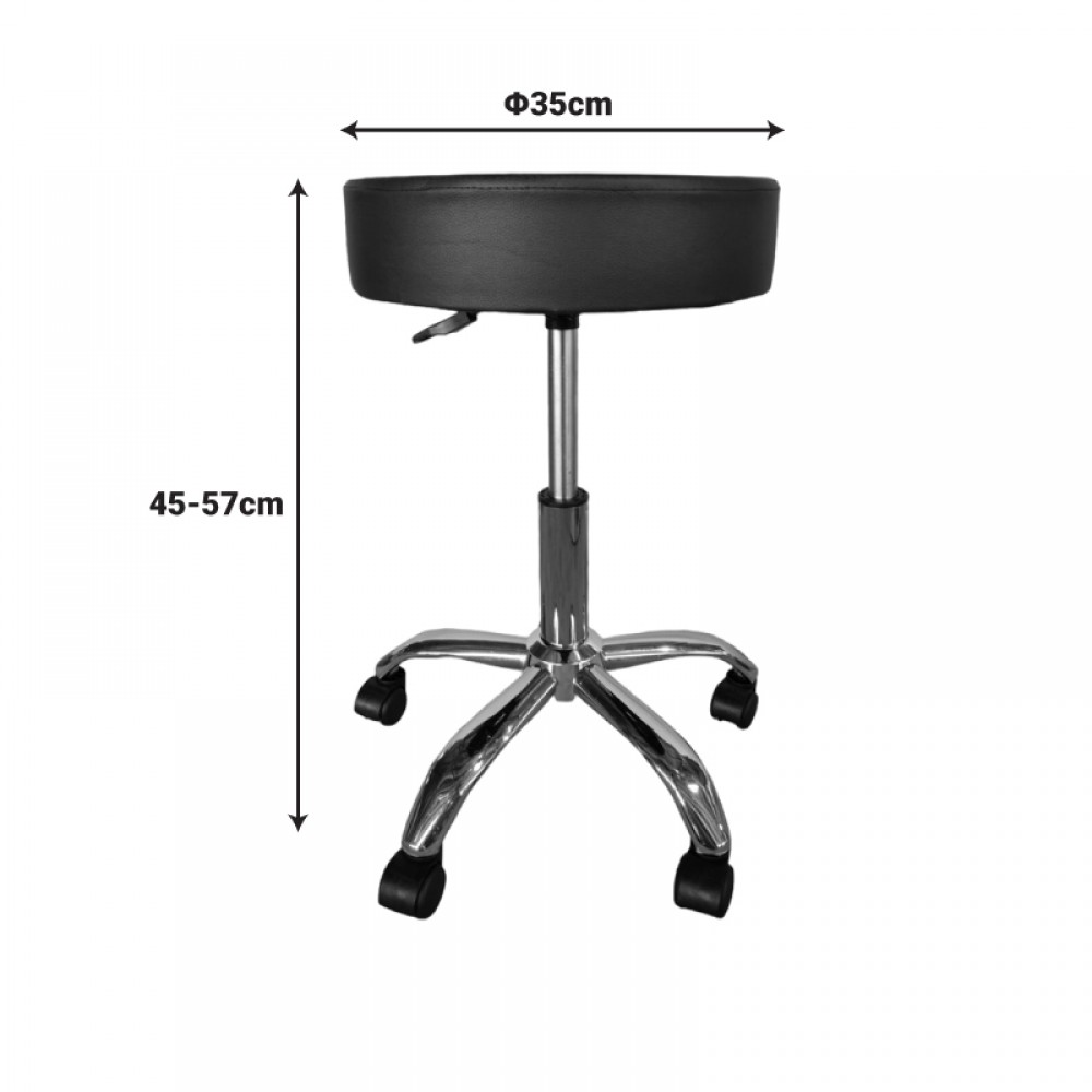 Σκαμπό γραφείου-εργασίας τροχήλατο Tebere pakoworld pu σε λευκή απόχρωση 35x35x45-57εκ