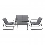 Σαλόνι εξωτερικού χώρου Veranda textilene-μέταλλο σε ανθρακί απόχρωση