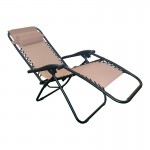 Πολυθρόνα relax πτυσσόμενη Mirka pakoworld μόκα textilene με μαύρο μέταλλο 65x165x110εκ