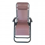 Πολυθρόνα relax πτυσσόμενη Mirka pakoworld textilene-μέταλλο σε καφέ-μαύρη απόχρωση 65x165x110εκ