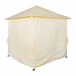 Κιόσκι Apex pakoworld σκελετός μαύρο μέταλλο-ύφασμα σε μπεζ απόχρωση 2.5x2.5 m