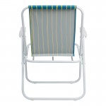 Καρεκλάκι παραλίας-camping Jette pakoworld πράσινο με κίτρινο ύφασμα-λευκό μέταλλο 53x56x73εκ